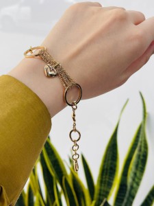 دستبند رشته‌ای با آویز قلب ژوپینگ