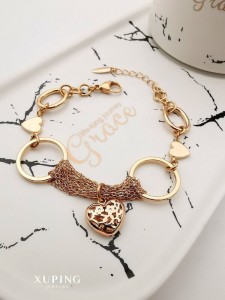 دستبند رشته‌ای با آویز قلب مشبک ژوپینگ